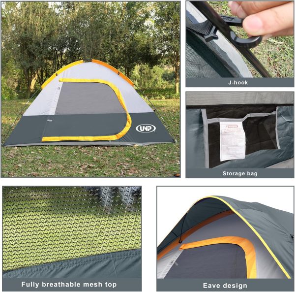 Camping Tent 4 Person, Waterproof Windproof Tent with Rainfly Easy Set up-Portable Dome Tents for Camping - Image 4