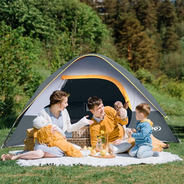 Camping Tent 4 Person, Waterproof Windproof Tent with Rainfly Easy Set up-Portable Dome Tents for Camping - Image 8